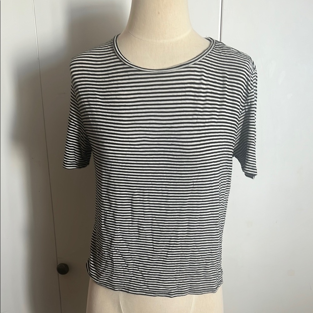 Classic Black and White Striped Women's Top